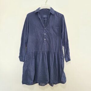 Grayson Women’s Size 1 The Changemaker Dress Navy Blue Long Sleeve Cotton